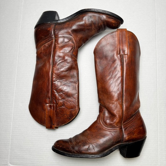 Frye Shoes - Vintage Frye 2355 Leather Western Cowboy Boots Brown Women's 9.5D